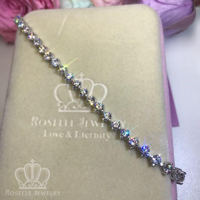 Round Brilliant Cut Four Prong Tennis Bracelet - B15 - Roselle Jewelry