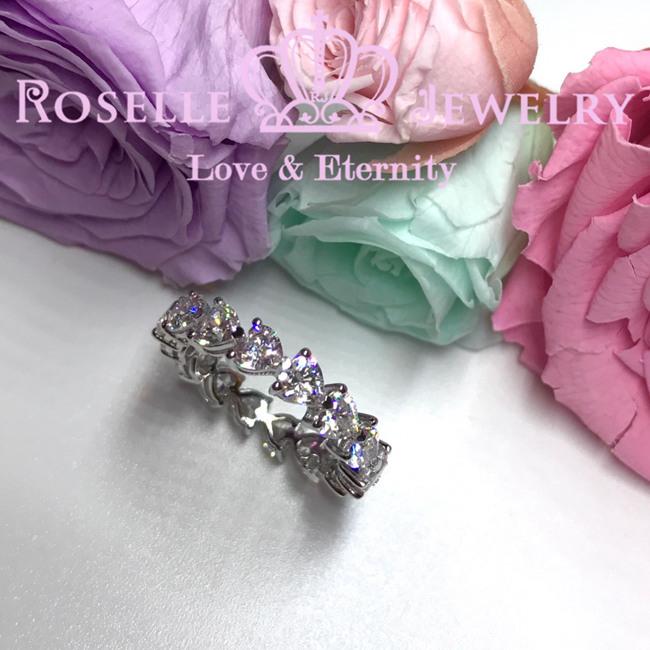 Heart Shape Eternity Wedding Ring -BH1 - Roselle Jewelry