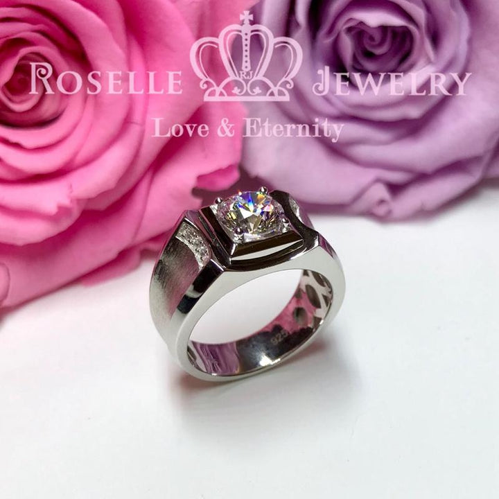 Side Stone Men's Ring - TM2 - Roselle Jewelry