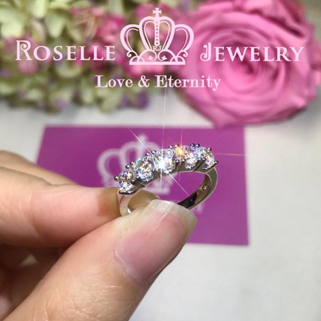 Five Stone Common Prong Wedding Ring - RH6 - Roselle Jewelry