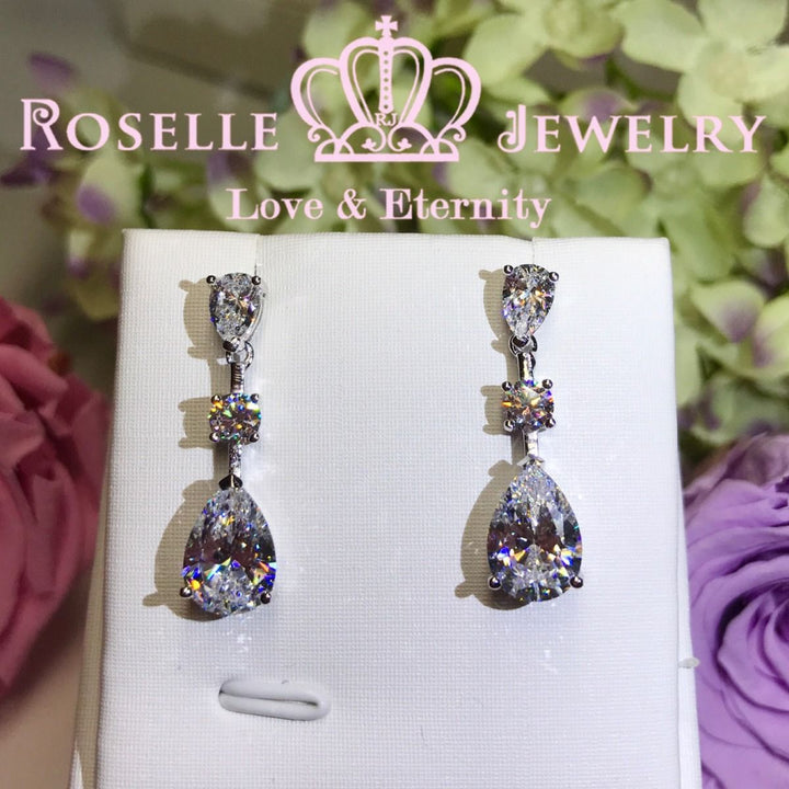 Pear Cut Drop Earrings - PE1 - Roselle Jewelry