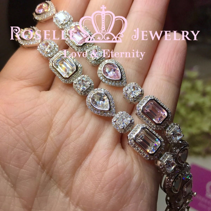Emerald Cut, Pear Cut & Princess Cut Grand Bracelet -BP1 - Roselle Jewelry