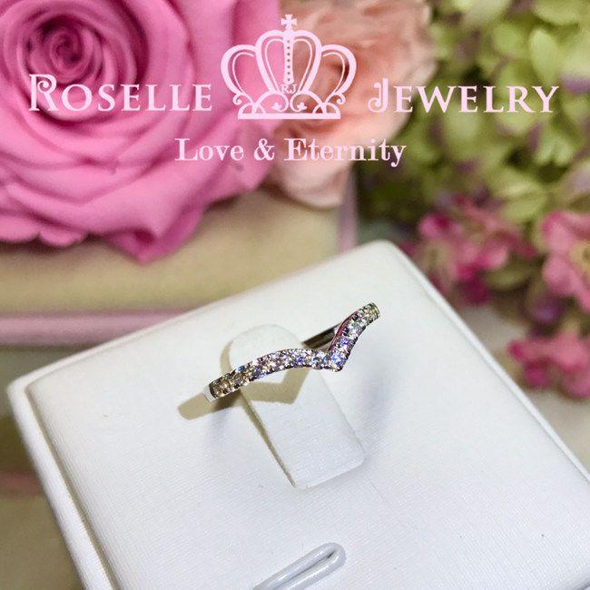V Shape Half Eternity Ring - T7B - Roselle Jewelry
