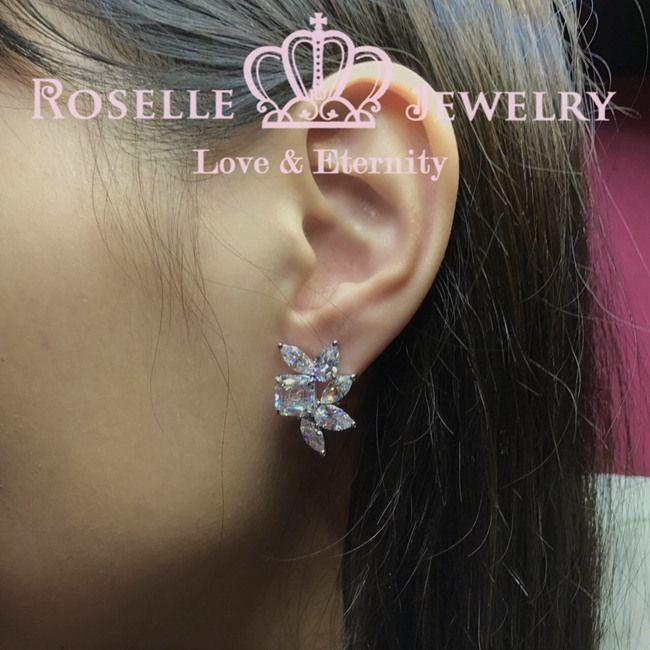 Asscher Pear & Marquise Cut Cluster Earrings - VE2 - Roselle Jewelry