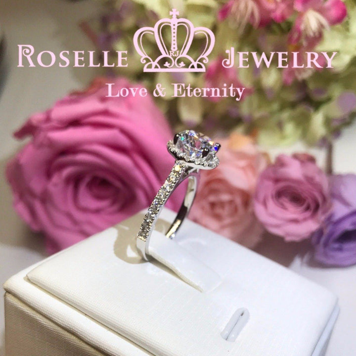 Halo Engagement Rings - V22 - Roselle Jewelry