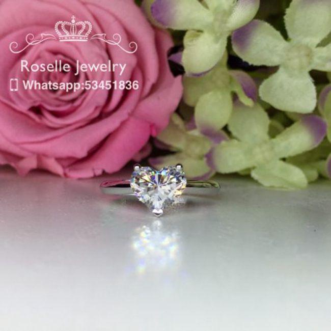 Happy Heart Shape Solitaire Engagement Ring - NH1 - Roselle Jewelry