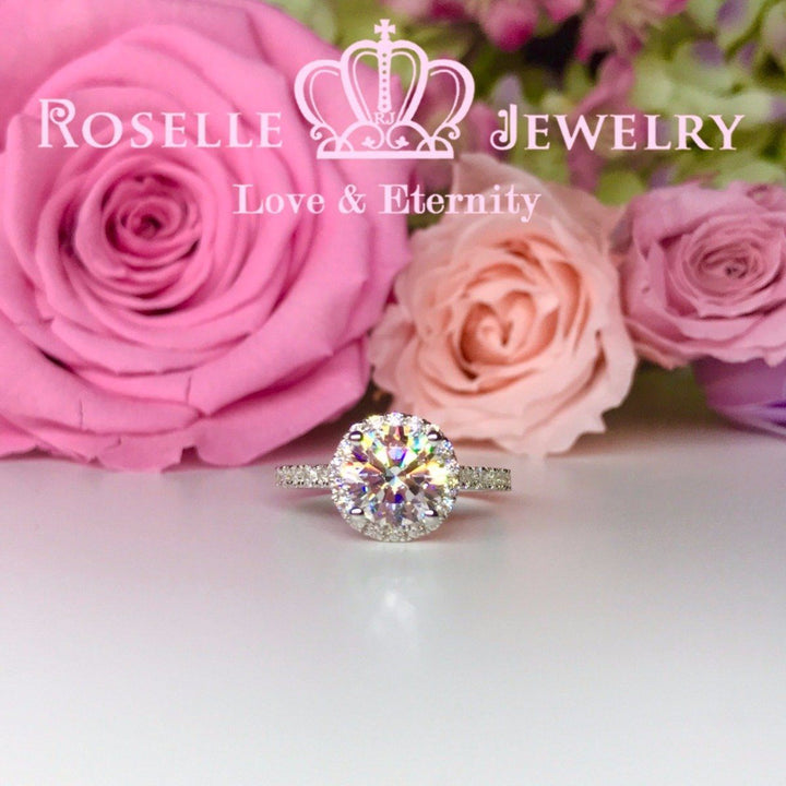Halo Engagement Rings - V22 - Roselle Jewelry