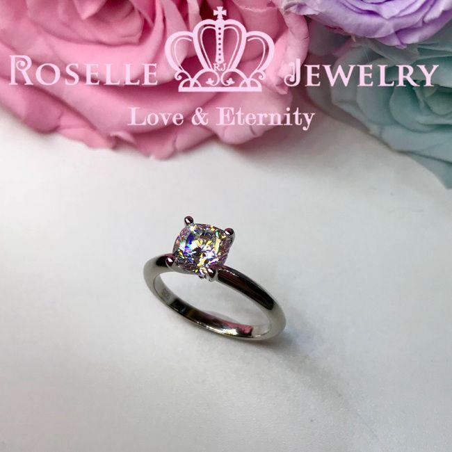 Cushion Cut Solitaire Engagement Ring - NC2 - Roselle Jewelry