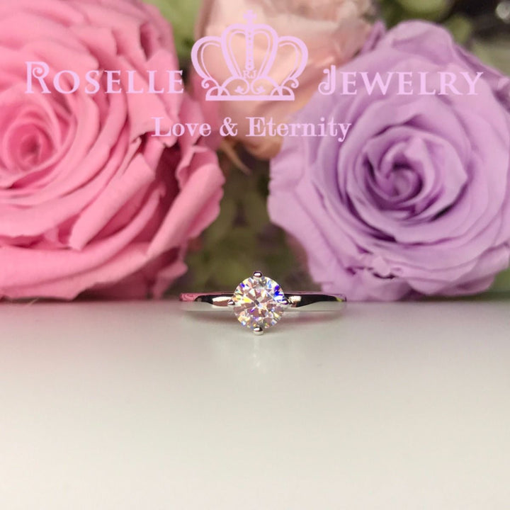 Round Brilliant Cut Filigree Solitaire Engagement Ring - V20 - Roselle Jewelry