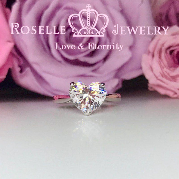Happy Heart Shape Solitaire Engagement Ring - NH3 - Roselle Jewelry