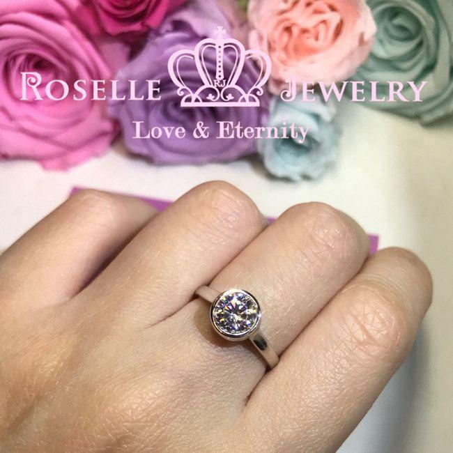Bezel Setting Engagement Ring - NT13 - Roselle Jewelry