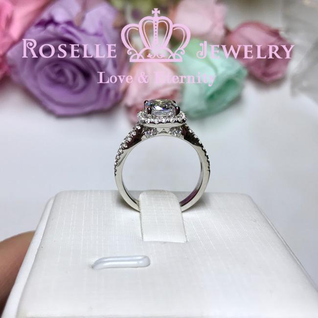 Cushion Cut Halo Engagement Ring - VC3 - Roselle Jewelry