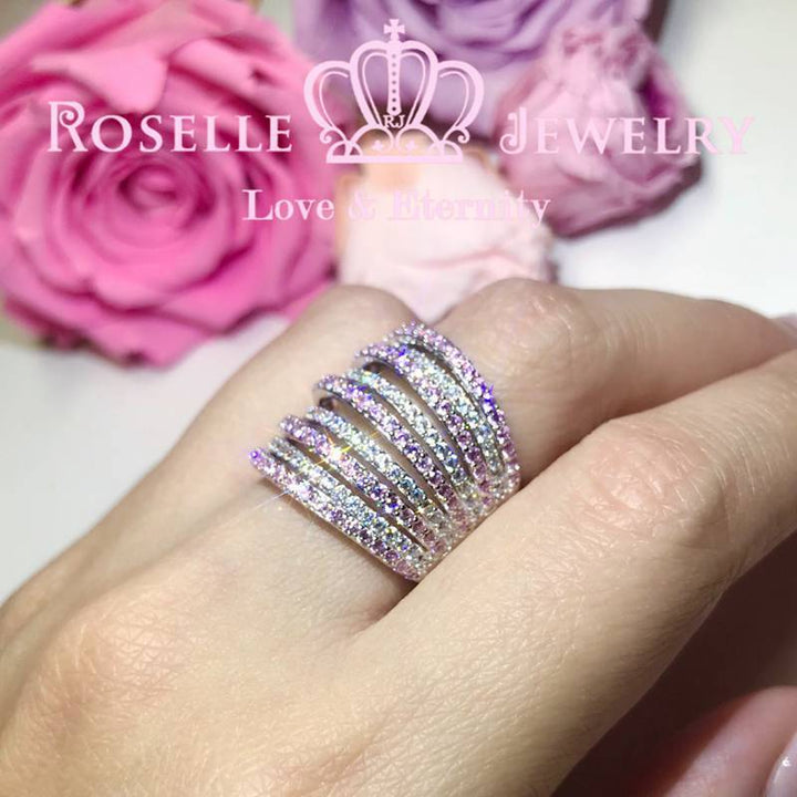 Phalanx Two Tone Stone Fashion Ring - BA46 - Roselle Jewelry
