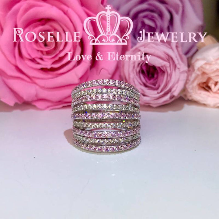 Phalanx Two Tone Stone Fashion Ring - BA46 - Roselle Jewelry