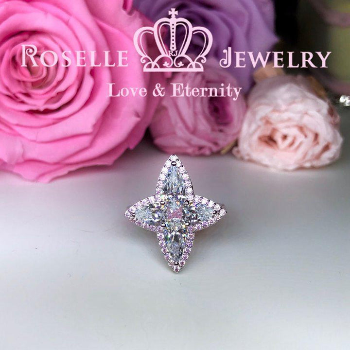 Pear Shape Pink Star Engagement Ring - TP2 - Roselle Jewelry