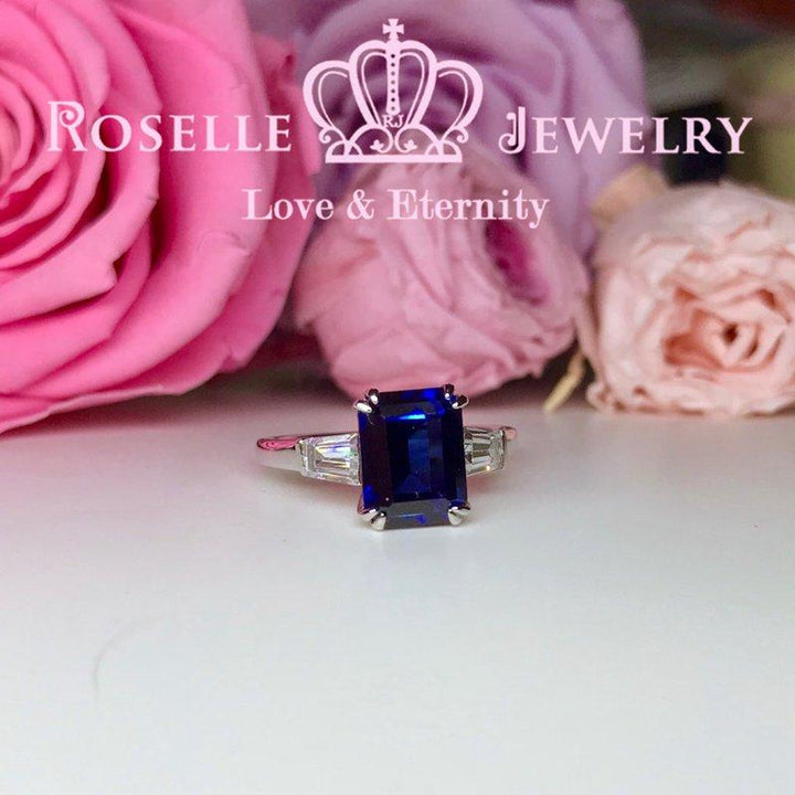 Lab Grown Sapphire Three Stone Engagement Rings - TS2 - Roselle Jewelry